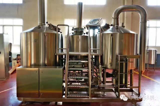 Sistema del control semi automático del equipo de la elaboración de la cerveza del gran escala 7Bbl del SUS 304