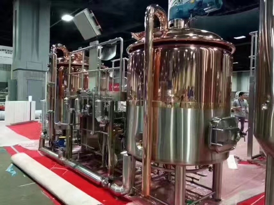 Cervecería anti del brewpub de la corrosión del Microbrewery SU304 del equipo del control de llavero de cobre del PLC